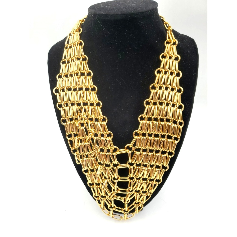 Gold Tone‎ 14-22" Woven Drop Chain Necklace